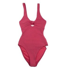 Topshop Pink Knot Velour One Piece Swim  US 6